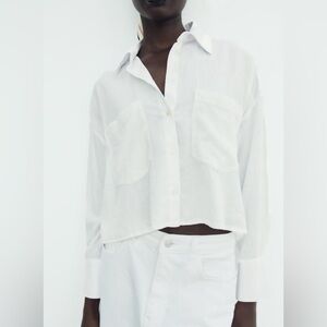 Zara | linen blend button down